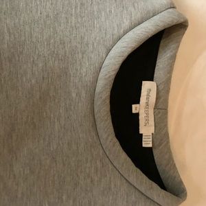 Finders Keepers Sweaters - Boxy grey sweater with graphic sleeves Finders Keepers Sweaters - Boxy grey sweater with graphic sleeves